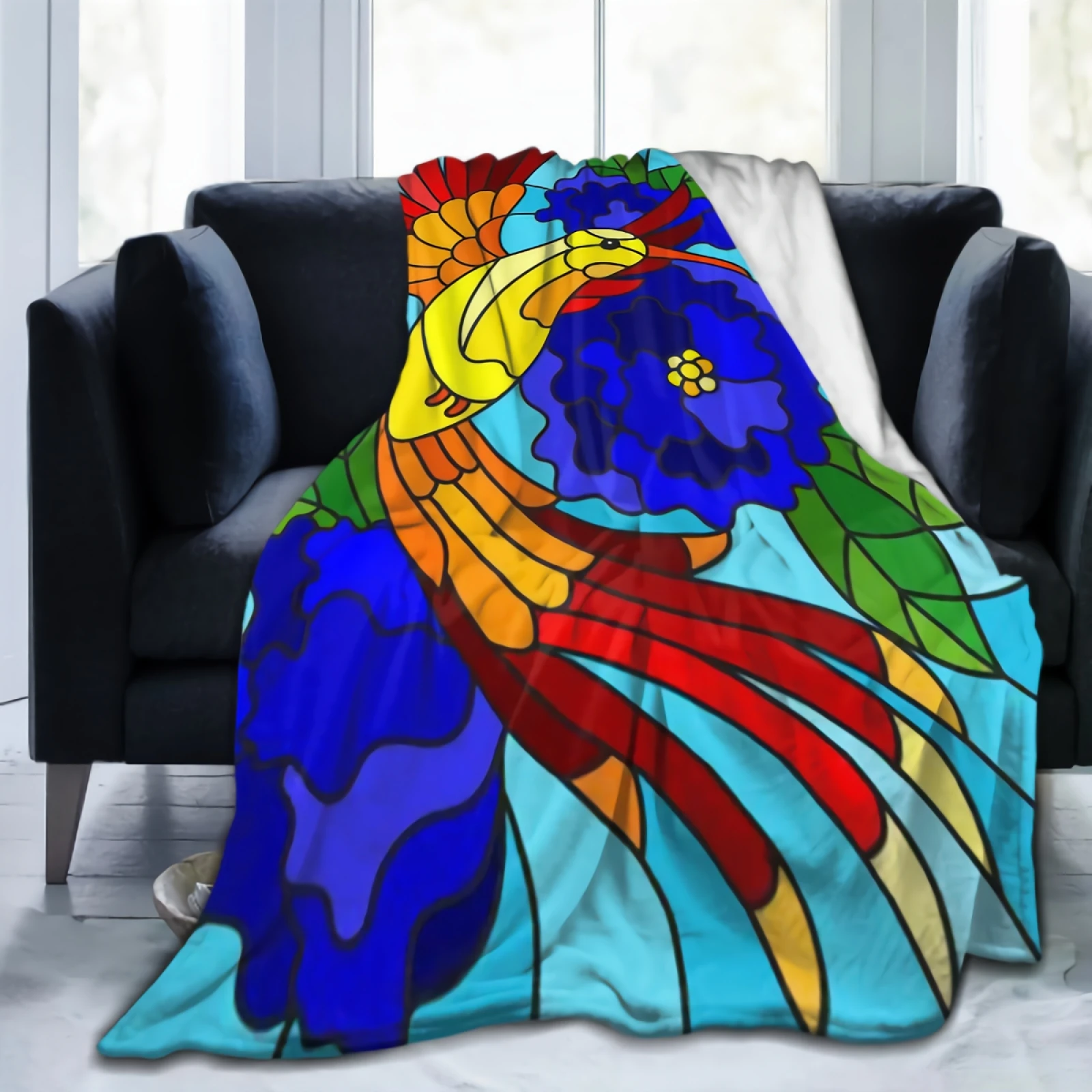 

Красивое Одеяло с птицами, супермягкое легкое Фланелевое Флисовое одеяло с цветущими растениями для кровати, дивана, теплое плюшевое одеял...