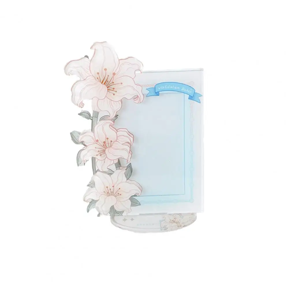 Сверхпрочный держатель для фотокарт Стильный акриловый Kpop тема розы лилии