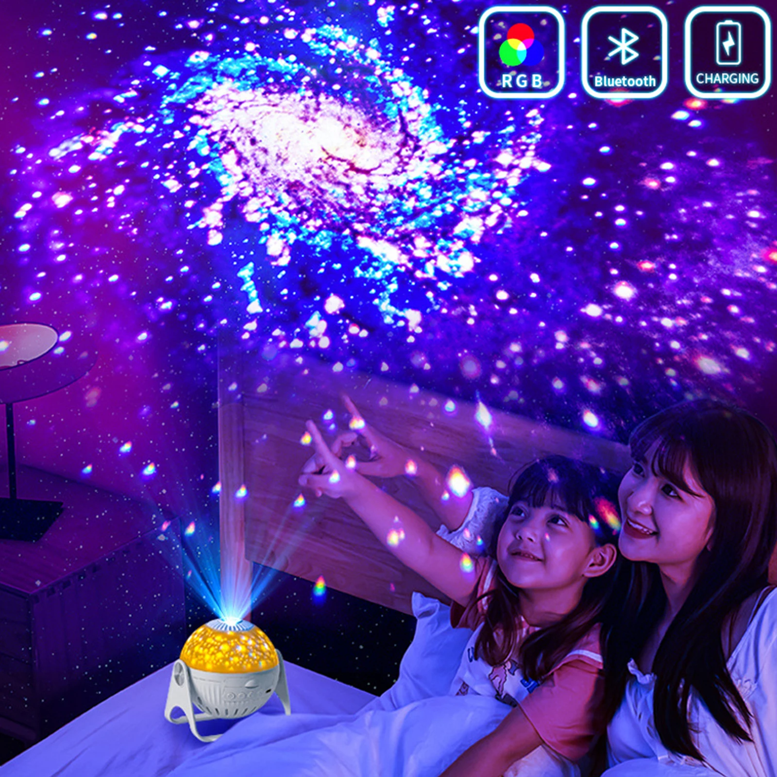 

LED Star Galaxy Projector HD Starry Sky Cosmic Projection Light Night Light For Home Bedroom Decoration Kids Valentine's Daygift