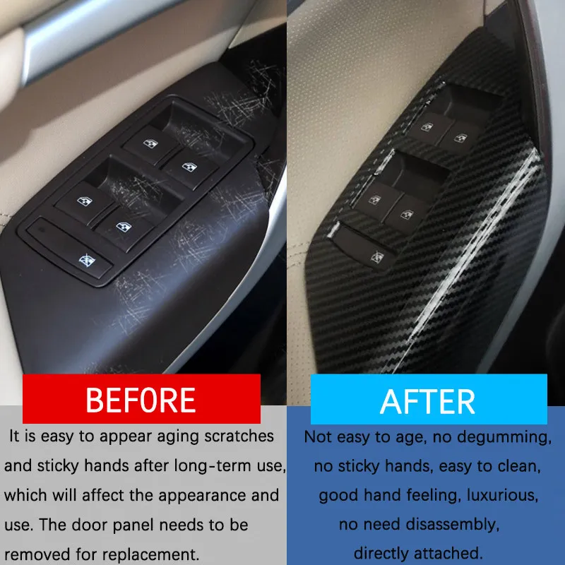 Текстура из углеродного волокна для Buick Regal 2009 2010 2011 2012 2013-2016 подъемник окон и