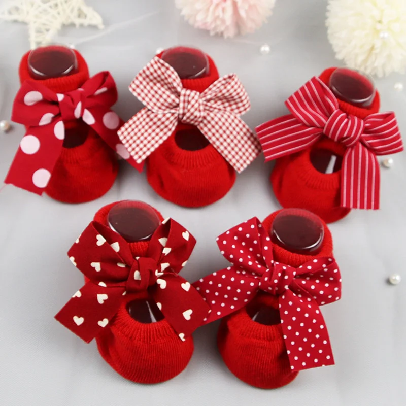 

Fashion New Indoor Cotton Socks Bow Infant Anti Slip Socks Baby Girl Socks Rubber Soles Baby Boy Floor Socks Spring Autumn