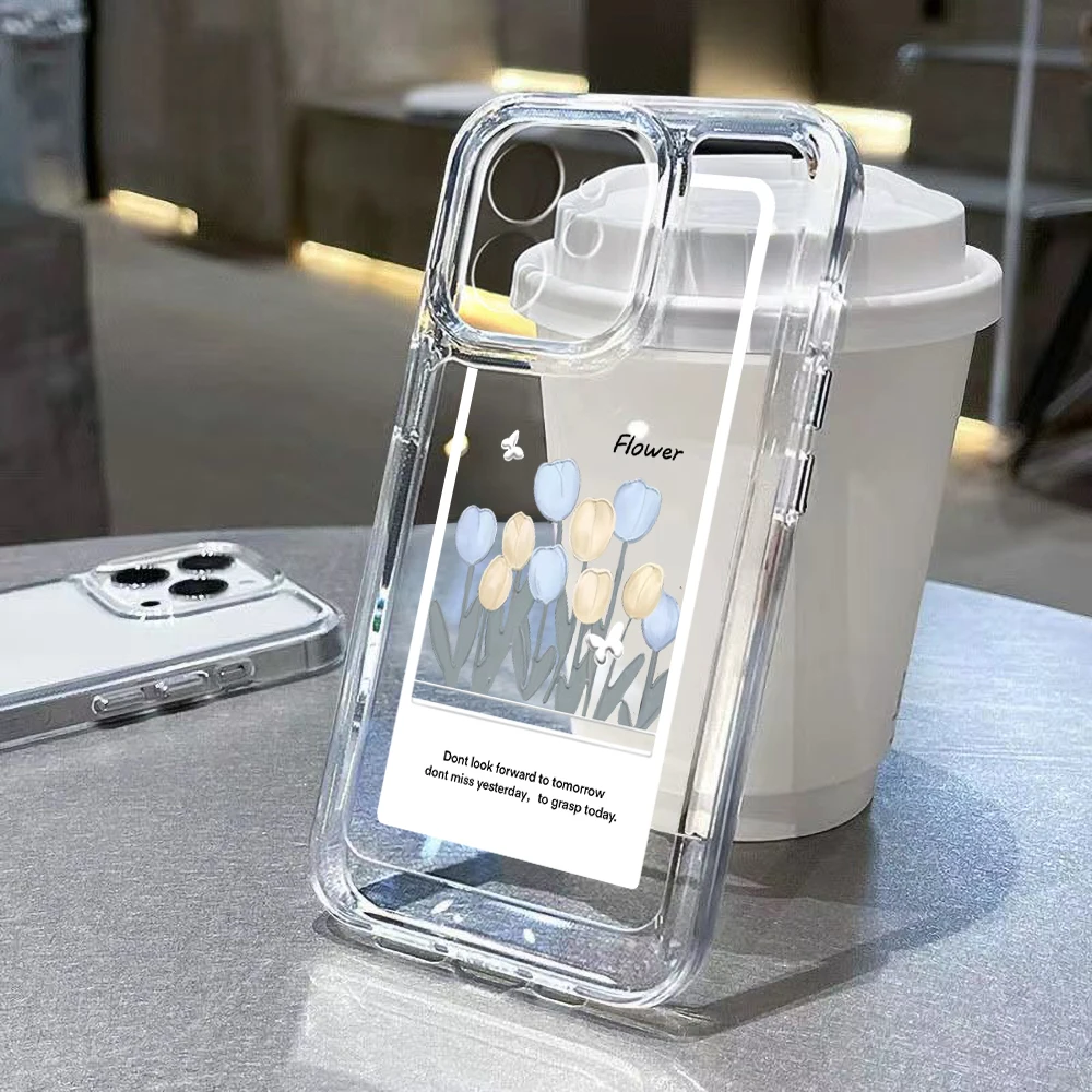 Мягкие прозрачные чехлы для телефонов iPhone 11, чехол для iPhone 13 14 Pro Max 12 Pro XS Max XR X 8 7 14 Plus SE 2022 2020, мягкий чехол из ТПУ с цветами