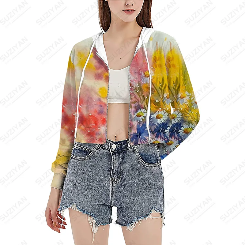 

Осенняя универсальная одежда Y2k корейской версии, свитшоты, Однотонный женский тренировочный топ на молнии со шнурком в стиле Харадзюку