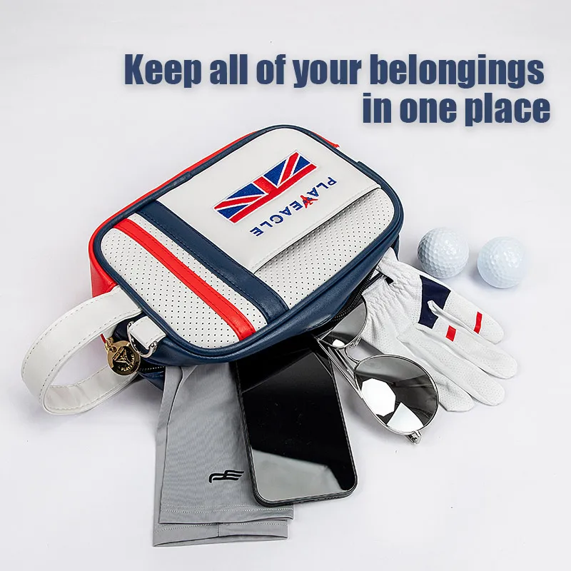 PLAYEAGLE 2023 Unisex Golf Pouch Bag Handbag PU Matreial Larger Capacity Mini  With Zipper For Men Women