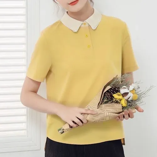 

Fashion Logo Women's red Short 100% Female T-Shirts Fashion Printing cotton Sleeve