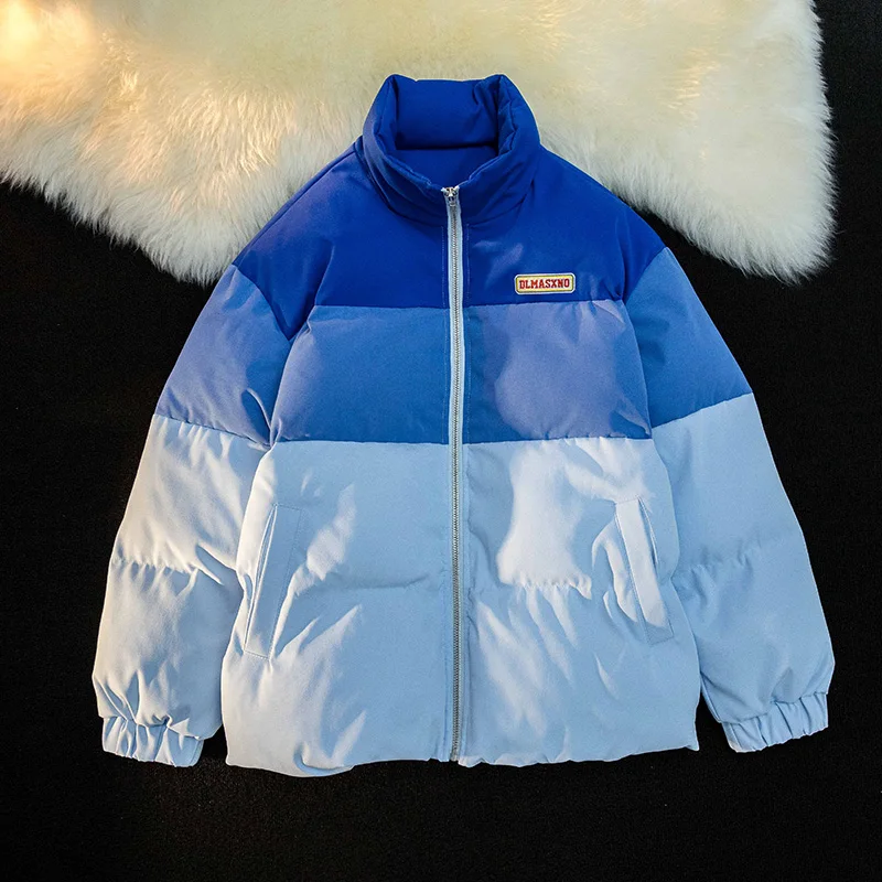 Women'S Gradient Pink Down Jackets 2022 Winter Baggy Comfortable Coat Thickening Warm Female Cotton Padded Puffer Jacket Outwear