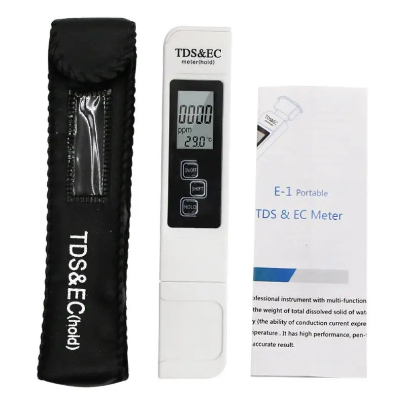 Digital Water Quality Tester TDS EC Meter Range 0-9990 Multifunctional Purity Temperature TEMP PPM