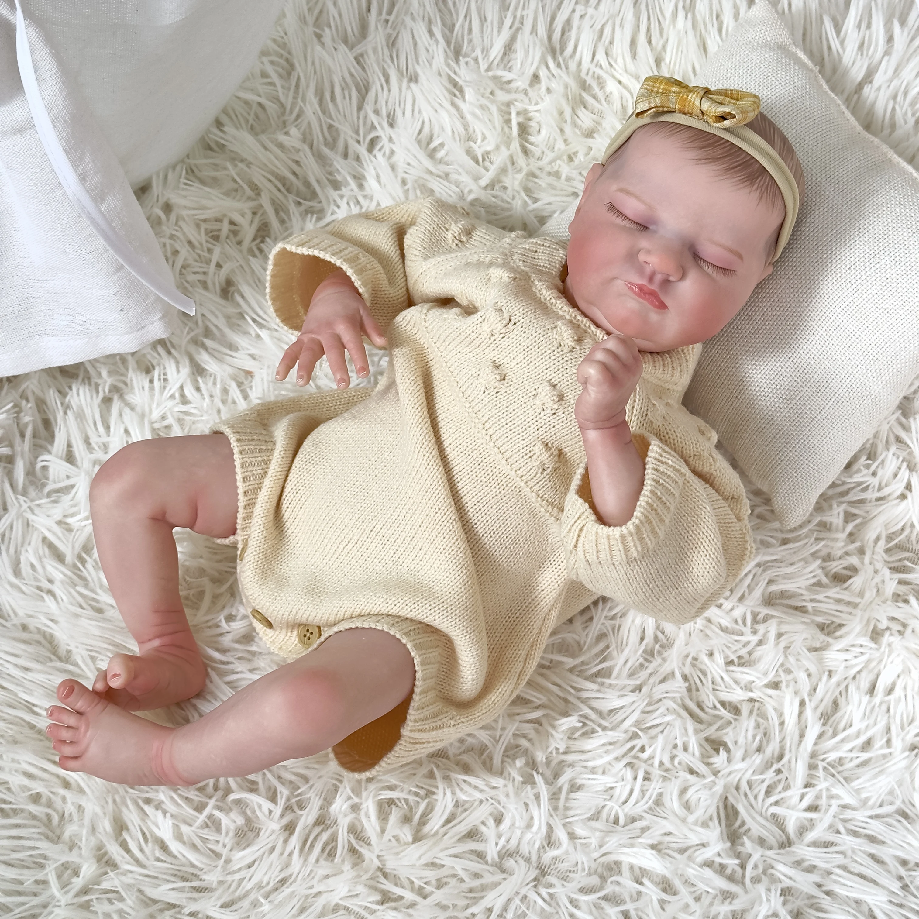 

FBBD 50CM Reborn Baby Soft Body Doll with 3D Skin Multiple Layers Painting with Visible Veins Soft Touch Doll