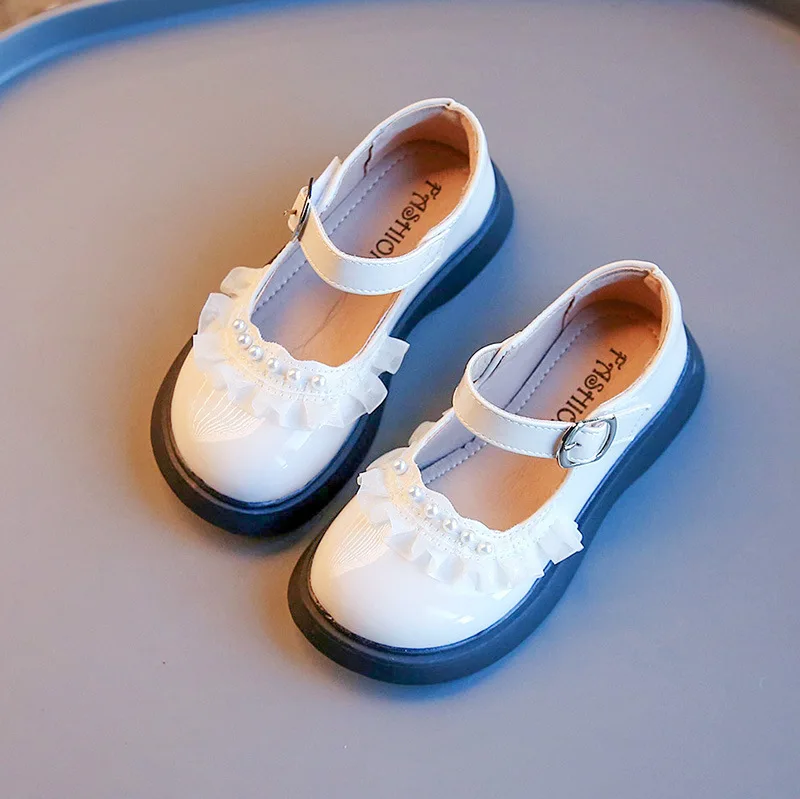 

Children Princess Shoes 2022 New Kids Mary Jane Shoes Girls Fashion Pearl Leather Shoes Child Platform Shoes Performance Shoes