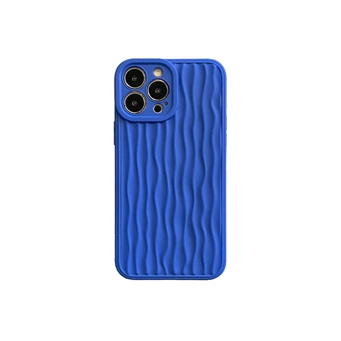 Чехол для телефона Qianliyao с объемным рисунком волны воды для iPhone 15 14 13 12 11 Pro XS Max XR X 14promax, Мягкий противоударный чехол синего цвета