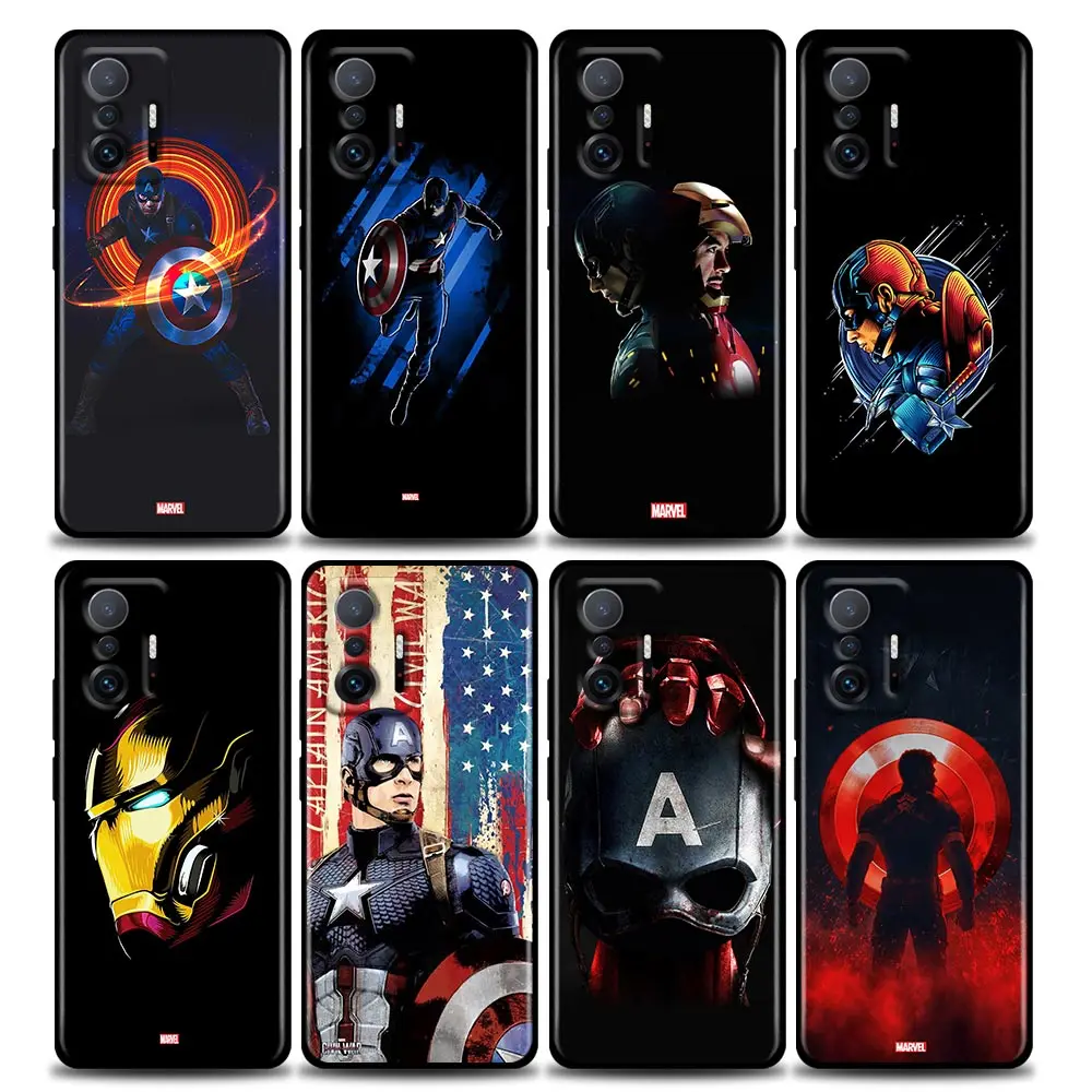 

Phone Case for Xiaomi Mi 12 12X 11i 11 11X 11T Poco X3 NFC M3 Pro F3 GT M4 Case Soft Silicone Cover Marvel Captain America War