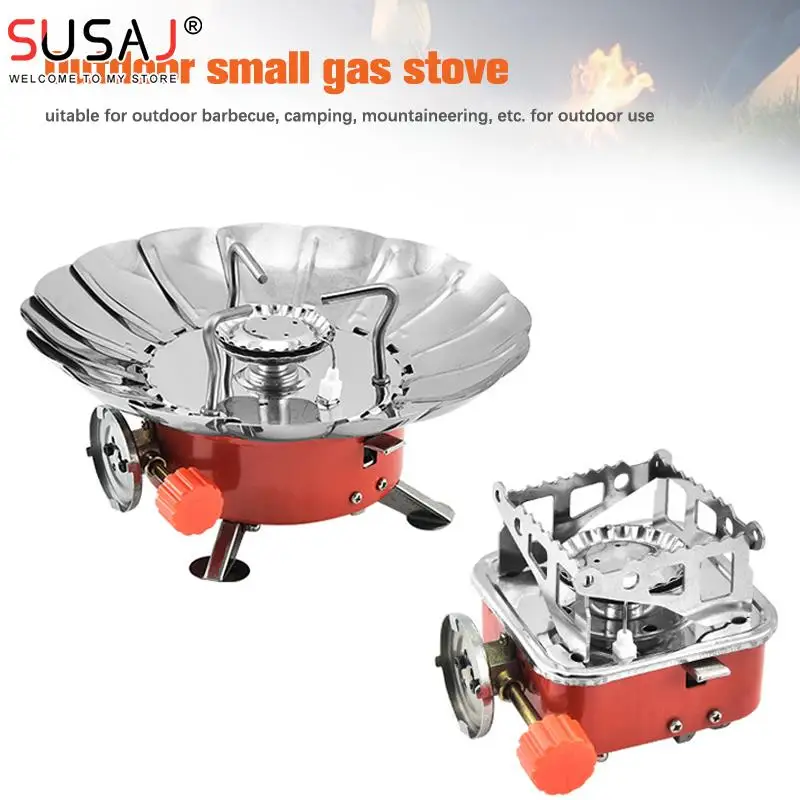 

Портативная ветрозащитная плита для кемпинга, газовая плита из нержавеющей стали для кемпинга, кухонная плита для барбекю/рыбалки, аксессу...