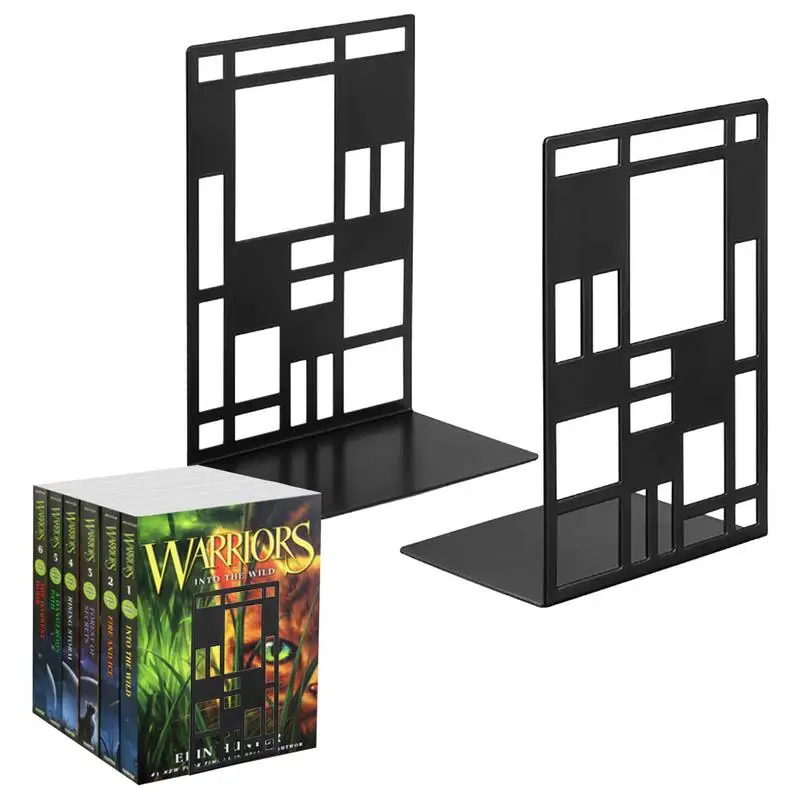 

Book Ends Decorative Metal Bookends For Shelves Heavy Duty Metal Non-Skid Bookend Supports Book Shelf Holder