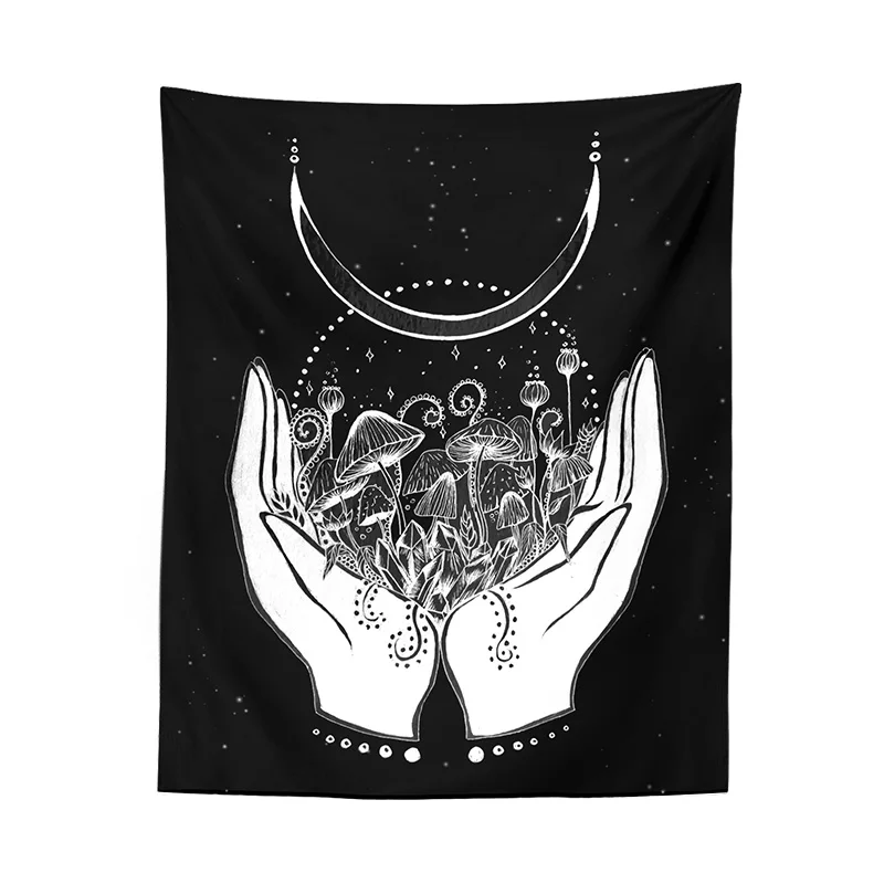 Гобелен с изображением гриба настенные психоделические грибы девушка цветок