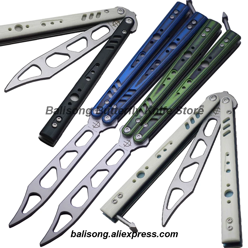 Baliplus BRS Rep Replicant Clone Balisong Flipper Butterfly Trainer Knife D2 Blade G10 Titanium Handle Bushings System