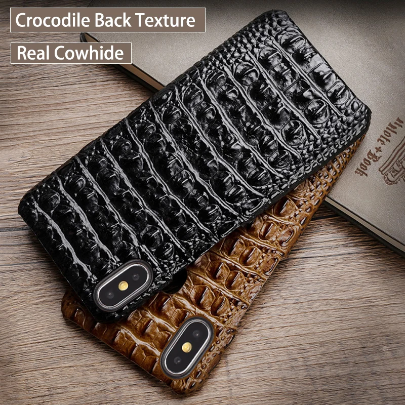 

Luxury Cowhide Phone Case For iPhone Xr 6 6s 7 8 Plus X Xs Max Case Crocodile back texture For 6p 6sp 7p 8p Case