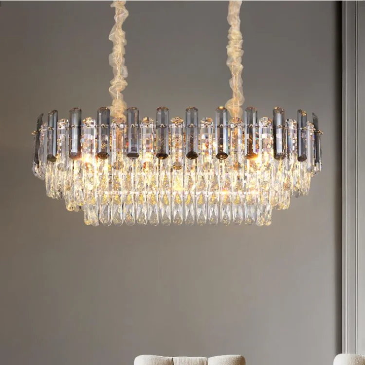 Led Pendant Light Lamp New crystal living room Chandelier luxury modern rectangular dining room decorative lighting island