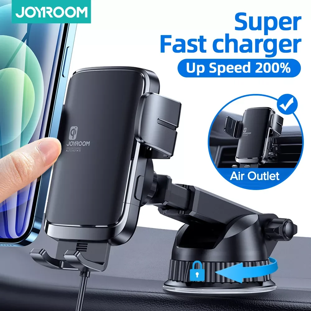 

Joyroom 15W Car Phone Holder Wireless Charging Car Charger Stable Rotatable Air Vent Dashboard Phone Holder Car Charger Support