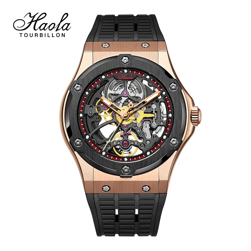 

Haofa Automatic Movement Watches For Men Self-Wind Mechanical Skeleton Sapphire Mens Watch Hollow Power reserve 80H montre homme