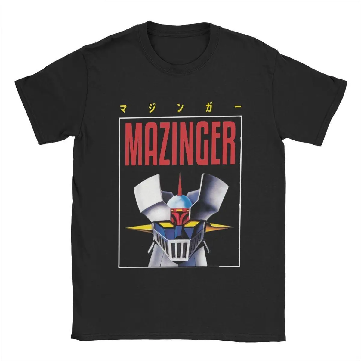 Mazinger Z Anime Robot T Shirts for Men Pure Cotton Humorous T-Shirt O Neck Tee Shirt Short Sleeve Tops Graphic