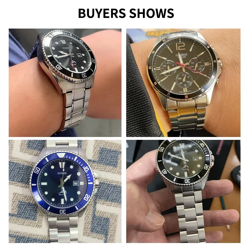 Фото Для Casio Duro Series MDV 106107   Термостойкий водонепроницаемый ремешок для часов из нержавеющей стали, ремешок с вентилируемым резиновым основанием, 22 мм №3