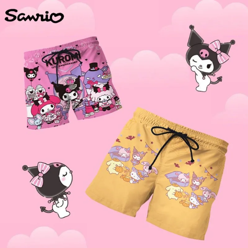 

sanrio cartoon couple shorts can be launched into the water beach pants summer new cuteKuromi print cute comfortable breathable
