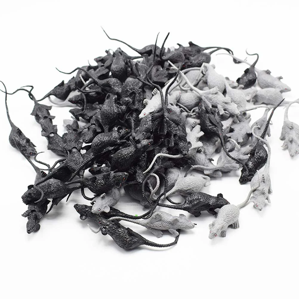 

6 Mouse Model, New Peculiar Simulation Joke Terror Mouse for April Fools Day Party, Scary Decor& Prop for ( Black& Grey Mixed )