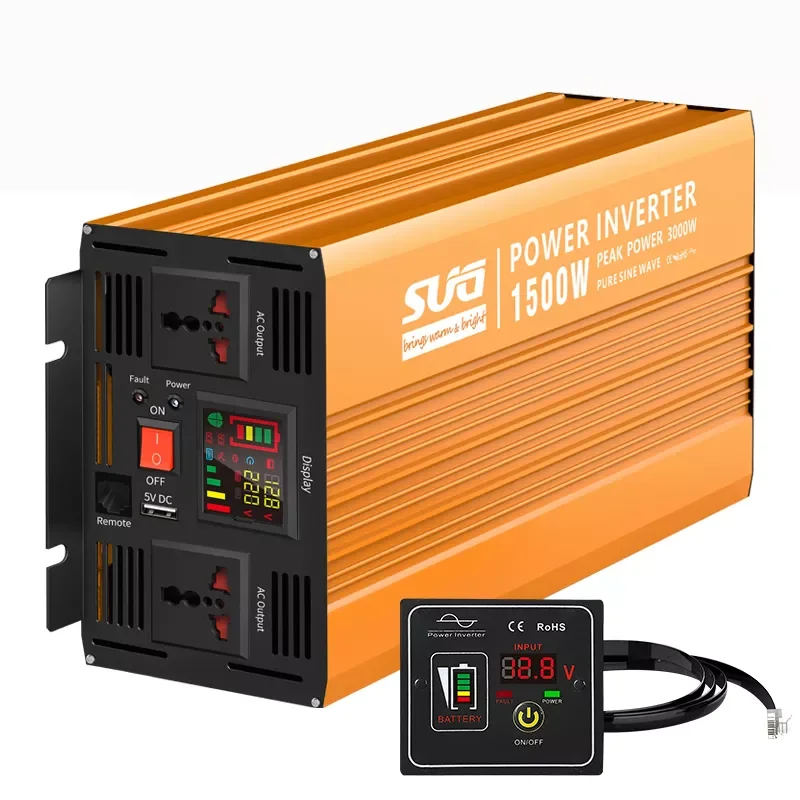 

1500W 12 24 VDC to 220VAC Solar Inverter Pure Sine Wave Power Inverter off Grid System Home