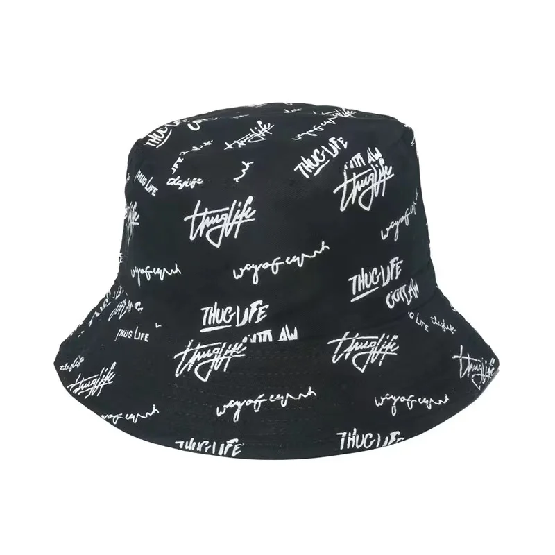 

Панама с двусторонней вышивкой для мужчин и женщин, шляпа в стиле граффити, шляпа для рыбалки, головной убор для Боба