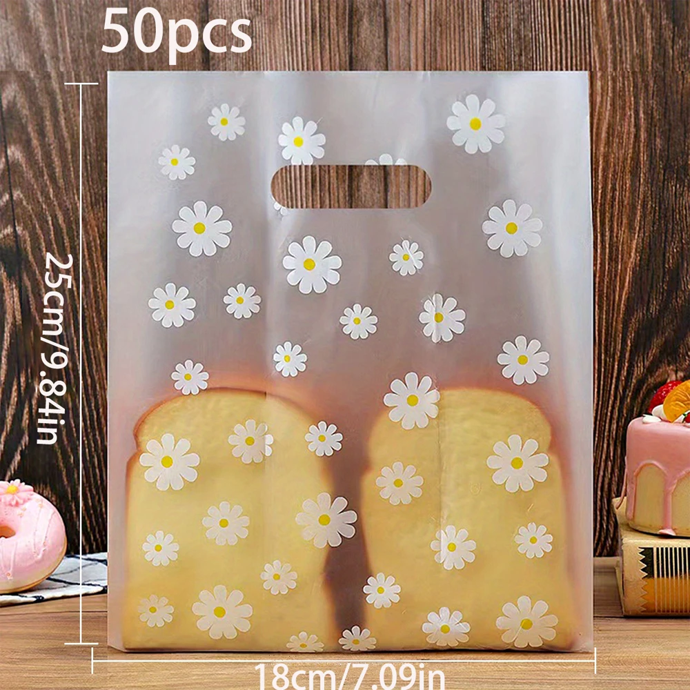 

Прозрачные пакеты с ромашками 50 шт.