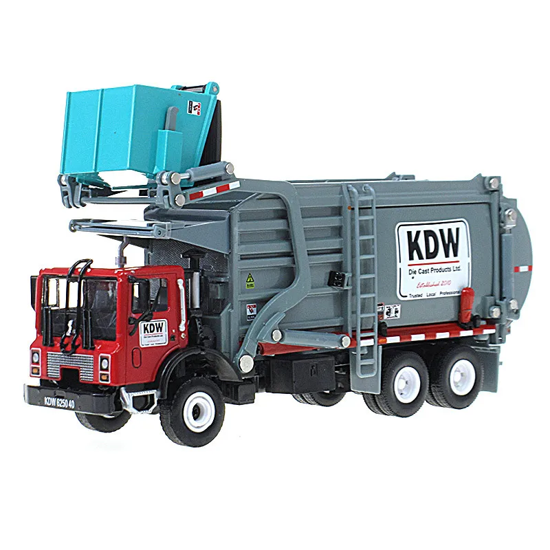 

1:24 Diecast Car Alloy Barreled Garbage Carrier Truck Waste Material Transporter Vehicle Model Hobby Toys Kids Christmas Gift