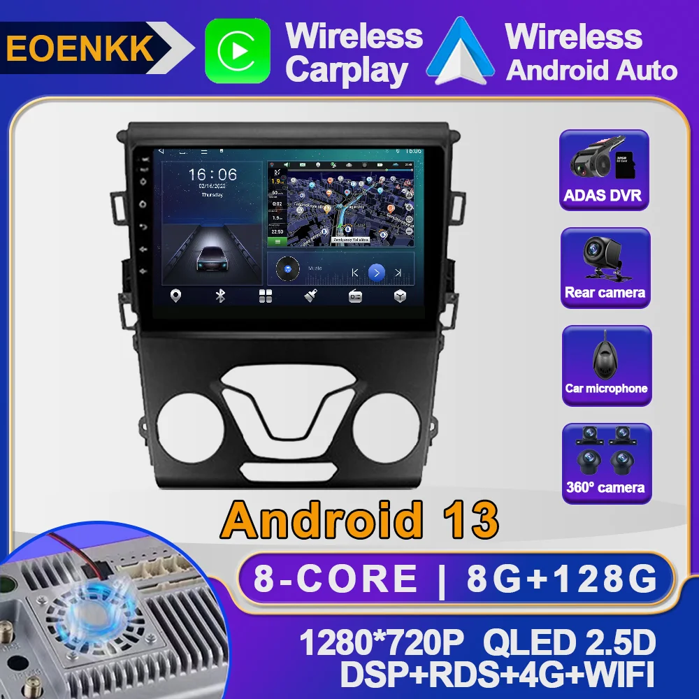 

Android 13 For Ford Mondeo 5 2014 - 2019 Car Radio BT No 2din 4G WIFI ADAS Multimedia DSP Player Video AHD Stereo RDS SWC
