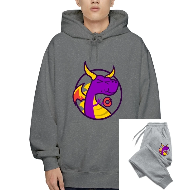 

Толстовка с капюшоном spyro loves don ut, толстовка с капюшоном, Осенний флисовый однотонный дизайнерский весенний Стандартный пуловер в подарок