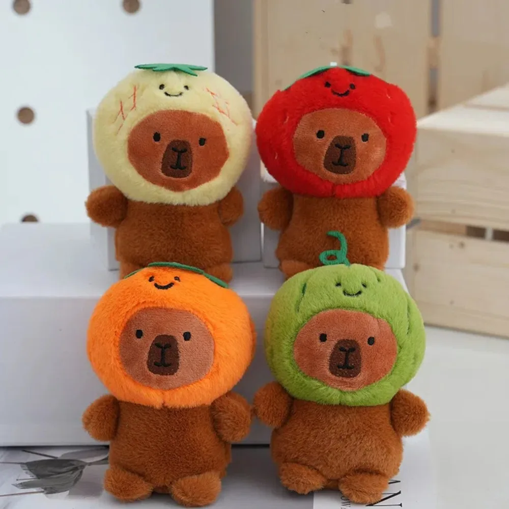 ПП хлопок плюшевый брелок с капибарой имитация ананаса фруктовая шляпа капибара