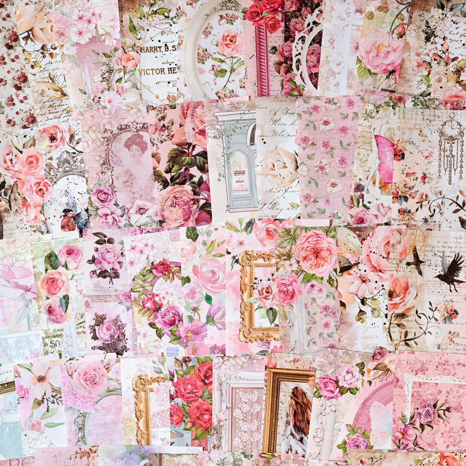 

100pcs/lot Memo Pads Material Paper vintage woman's eyesight Diary Journal Scrapbooking paper Card Background Decoration Paper