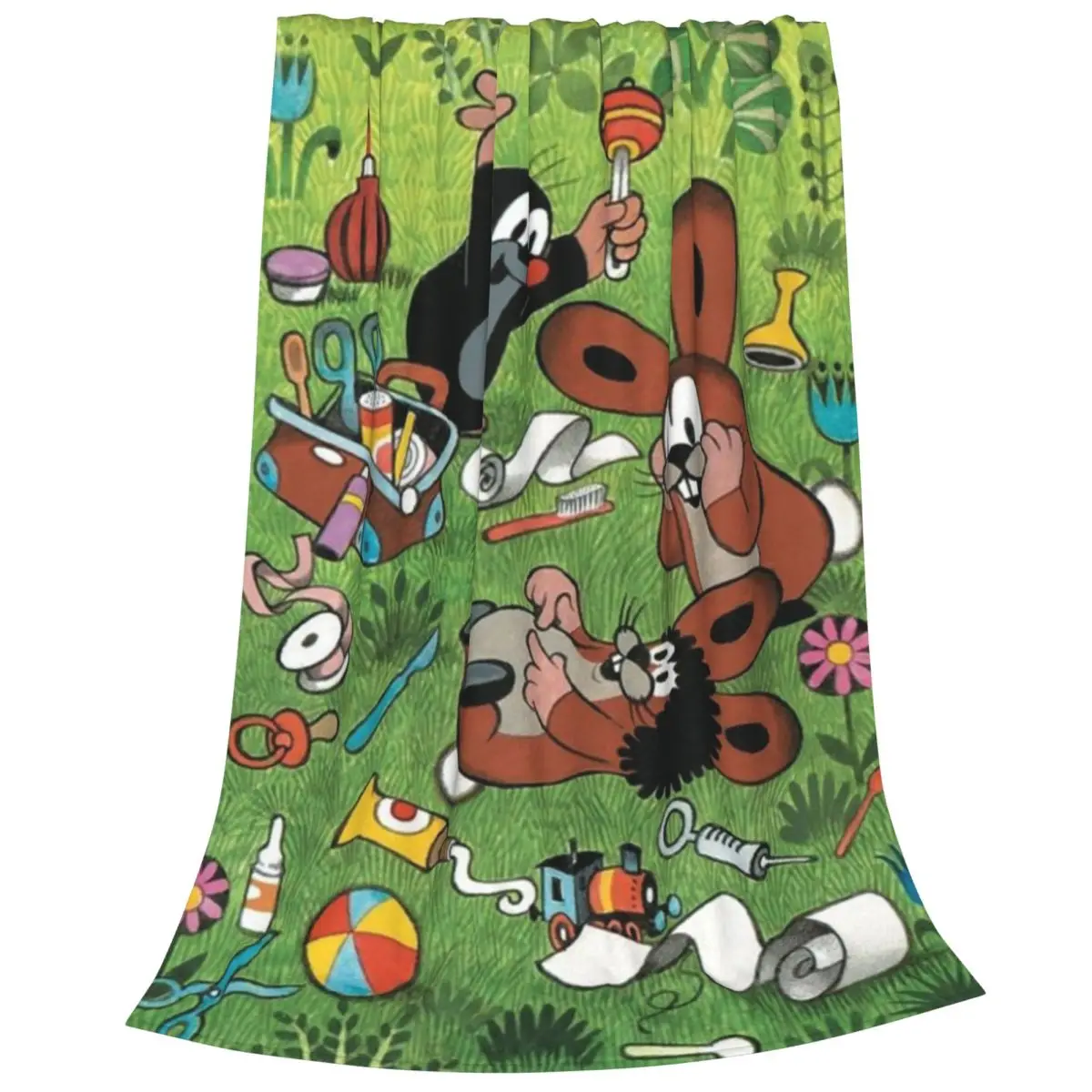 Одеяло с рисунком маленького крота Krtek плюшевое мягкое покрывало из кораллового