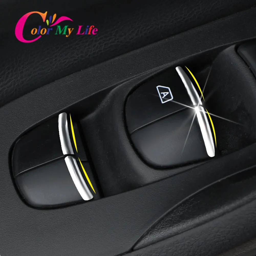 Color My Life-botón cromado para elevador de ventana de coche, perilla de cubierta embellecedora para Renault Koleos MK II 2 Samsung QM6 2016-2020, accesorios, 7 Uds.