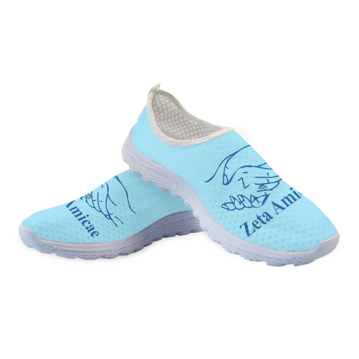 Blue Flats Women Shoes Zeta Amicae Pattern Fashion Air Mesh Casual Ladies Sneakers Summer Slip on Beach Outdoor Walking Footwear