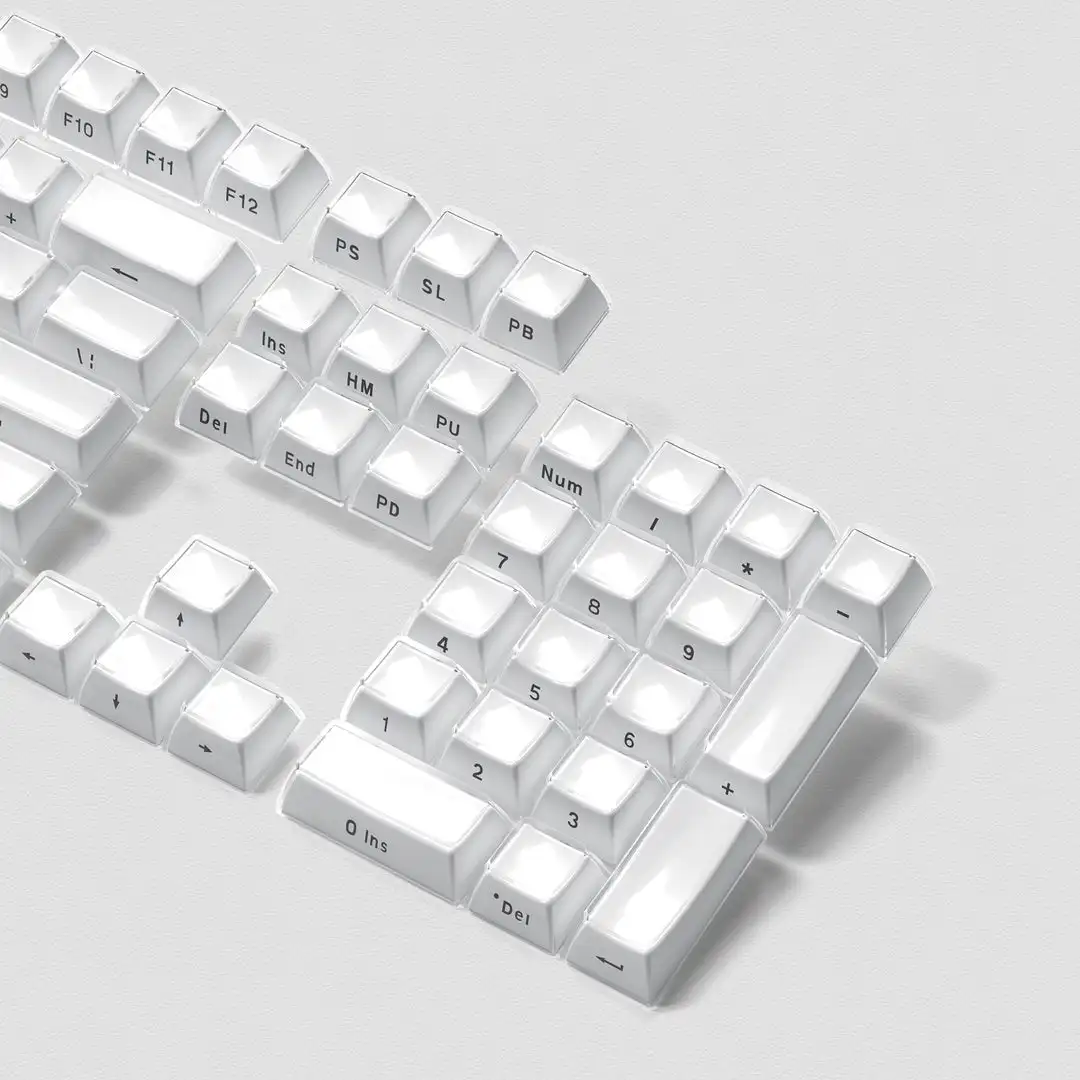 

Колпачки для клавиш с боковой печатью Jello, 113 клавиш, прозрачные колпачки для механической клавиатуры MX Cherry 61/68/78/84/104