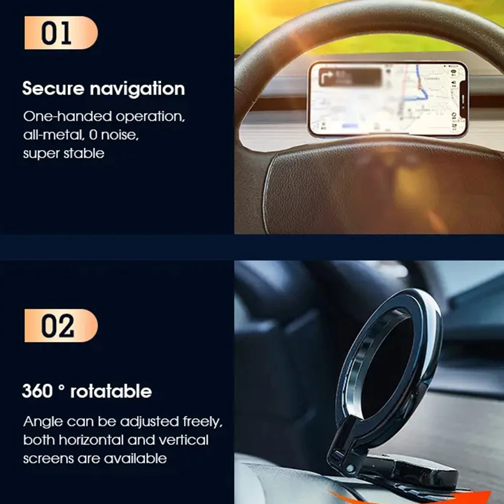 Магнитное автомобильное крепление цельнометаллический сильнейший магнит