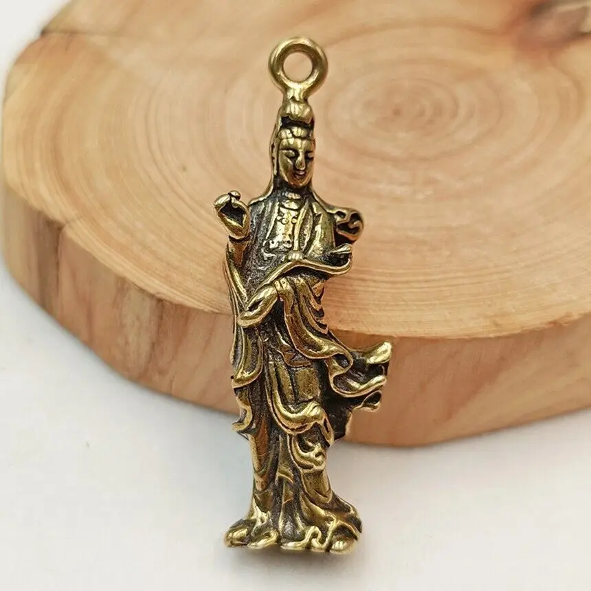 Бронзовый Guanyin кулон Бодхисаттва антикварная коллекция