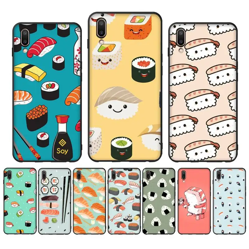 

Food Sushi Phone Case for Vivo Y91C Y11 17 19 17 67 81 Oppo A9 2020 Realme c3