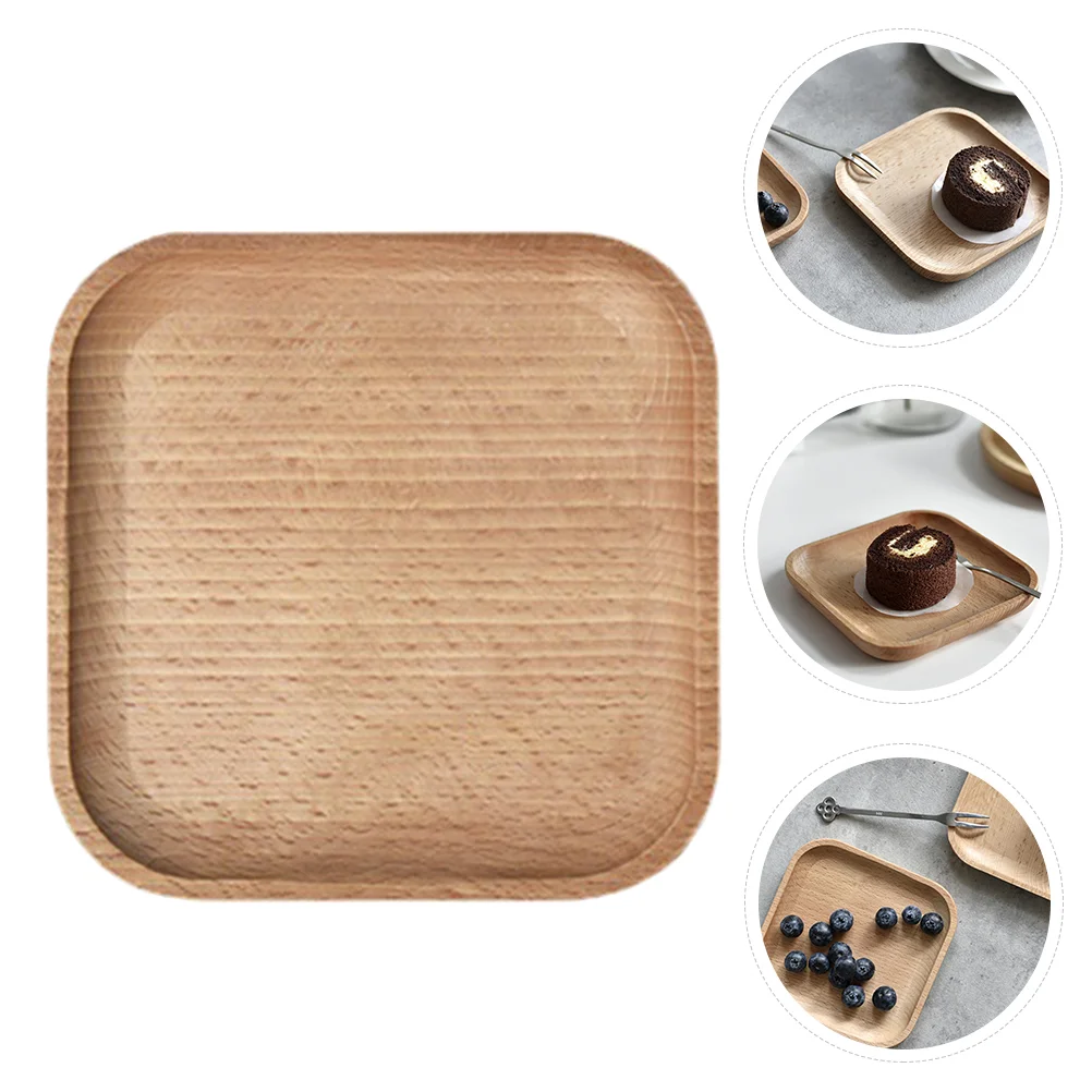 

Food Photography Props Wooden Snack Plate Party Square Mini Cake Pans Appetizer Plates Serving Platter Tray