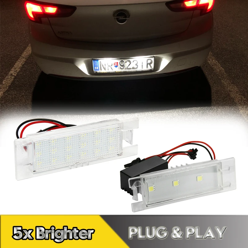 

2Pcs Canbus LED Number License Plate Lights Lamps For Opel Adam Astra Corsa Zafira Insignia Vectra Meriva Tigra Twintop Vauxhall
