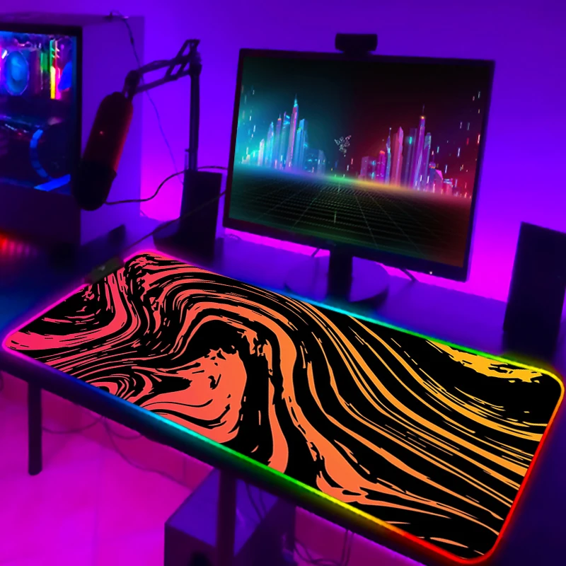 Игровой коврик для мыши RGB, жидкие Компьютерные аксессуары Strata, игровой Настольный коврик для клавиатуры, Настольный коврик для мыши, коврик...