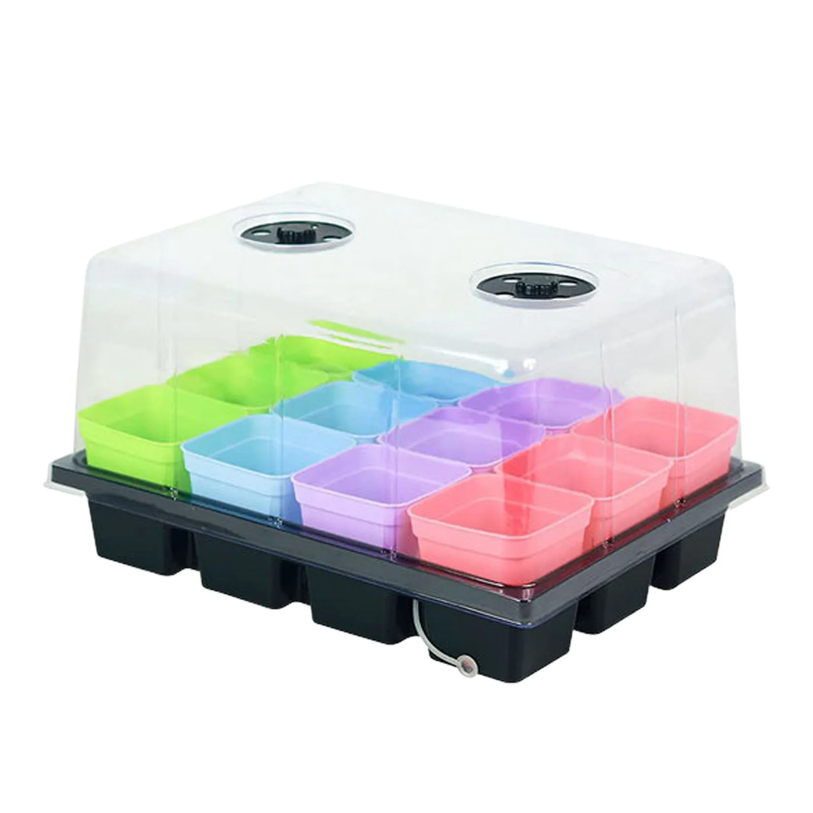 

Seed Starter Kit Seed Starter Tray With Dome And Base Colorful Plant Pots Greenhouse Mini Propagator Station For Seeds Growing