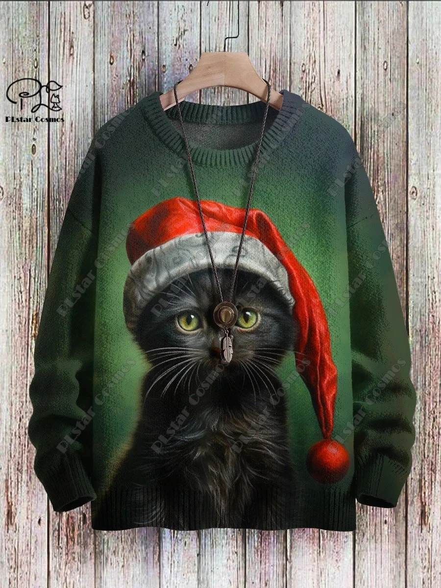 3D печать животных серия крутой кошки рисунок уродливый свитер Повседневный