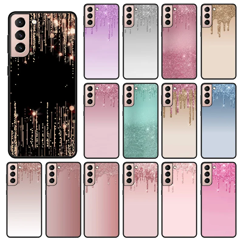 

Dripping Glitter Pink Purple Phone Case for Samsung Galaxy S23 S22 S20 Ultra S20 S22 Plus S21 S10 S9 Plus S10E S20 FE Funda Capa