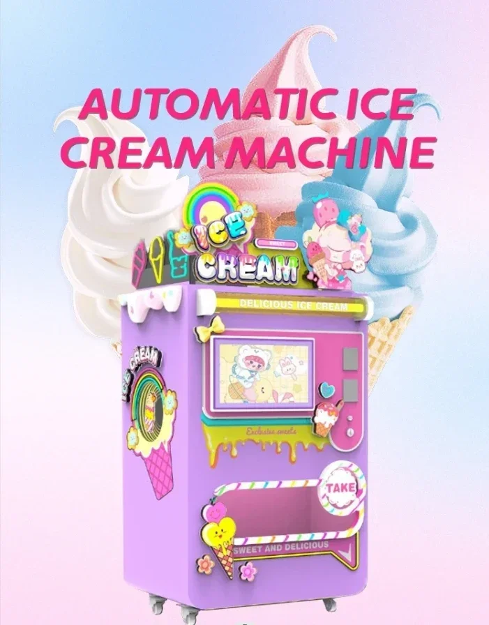 2024 Новый автоматический торговый автомат для мороженого дома и улицы
