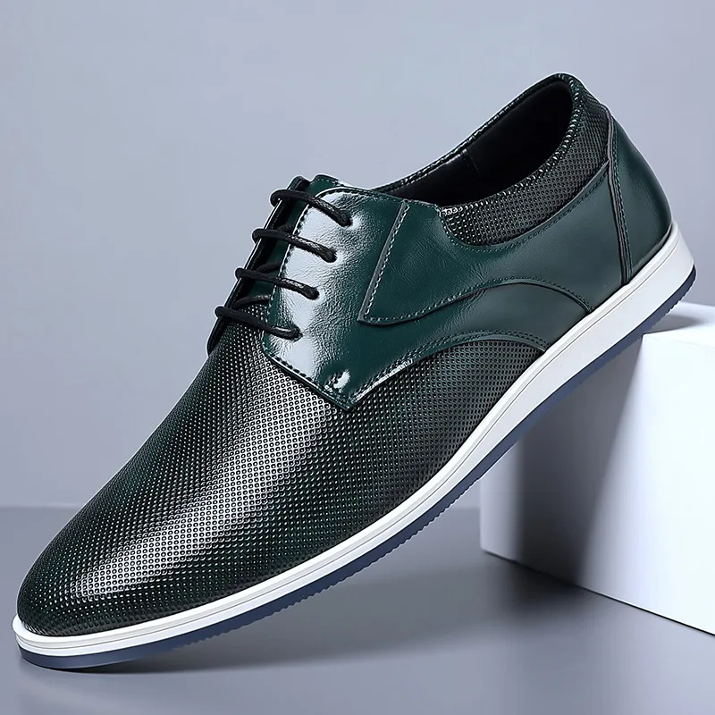 

Dress Shoes for Men Genuine Leather Business Formal Oxfords Footwear Quality Leather Loafers Zapatos Hombre Man Wedding Shoes